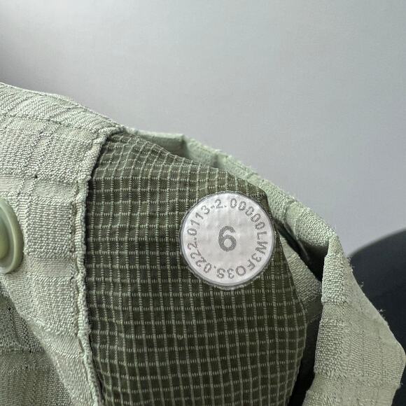 LULULEMON Grid Fleece Hiking Overshirt Olive Green Button-Down Pockets Size 6 - Picture 7 of 8